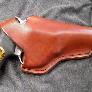Cross Draw Holster, Ruger SP101, Taurus 605 Up To 3" Barrel Length, Right Hand Draw, Dark Brown, Fits 1.5" Belt immagine 2