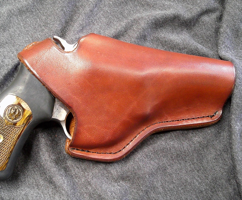 Cross Draw Holster, Ruger SP101, Taurus 605 Up To 3" Barrel Length, Right Hand Draw, Dark Brown, Fits 1.5" Belt immagine 2
