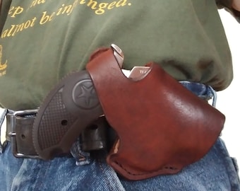 Bond Arms Derringer, Cross Draw Holster, Fits 2.5" to 3" Barrel Length, Dark Brown, Right Hand Draw, Formed