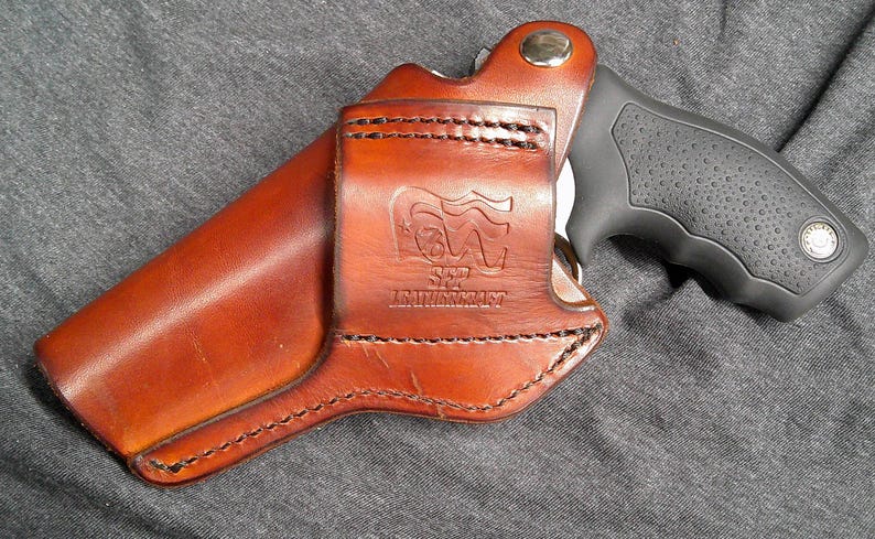 Cross Draw Holster, Ruger SP101, Taurus 605 Up To 3" Barrel Length, Right Hand Draw, Dark Brown, Fits 1.5" Belt immagine 5
