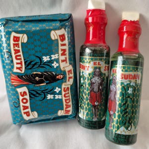 2 Bottles of 12 ml of Bint El Sudan Perfume (Bintou)and 1 soap / 2 bouteilles de 12 ml du Parfum Bint El sudan (Bintou) et 1 savon