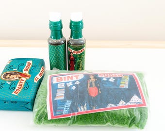 2 Bottles of 12 ml of Bint El Sudan Perfume (Bintou), salt and 1 soap / 2 bouteilles de 12 ml du Parfum Bint El sudan, un sel et 1 savon