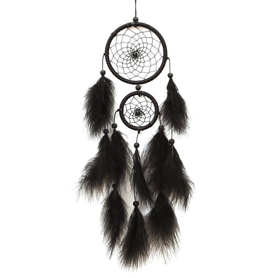 Black Dream Catcher handmade Dreamcatcher home wall Etsy