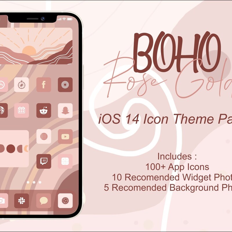 Ios 14 Aesthetic Rose Gold - Etsy