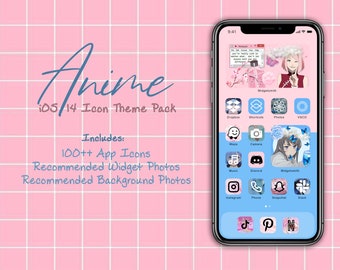 IOS14 Anime App Icons, Cute Anime Icons. iOS 14 Cartoon icons, Cute Anime iOS 14 Icons, iOS icon theme pack, Anime Icons Background