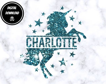 Blue Glitter Unicorn vector, unicorn head svg, unicorn split monogram, unicorn monogram svg, unicorn shirt svg, unicorn dxf, unicorn,