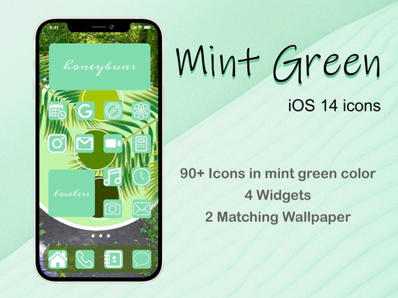 App Icons Mint Ios Green Minimalistic Aesthetic Green Ios Etsy