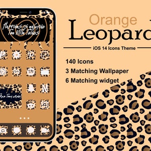 Leopard iOS 14 App Icons, Leopard Aesthetic iPhone ios14 App Icons, Animal Lover App Icons, Leopard print ios 14, Leopard App Icons