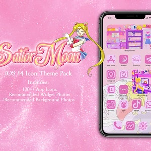 Sailor Moon iOS 14 App Icons, Anime App Icons. Anime iPhone Home Screen, IOS 14 Widgets, Mango iOS 14 App Icons. Sailor Moon Icons