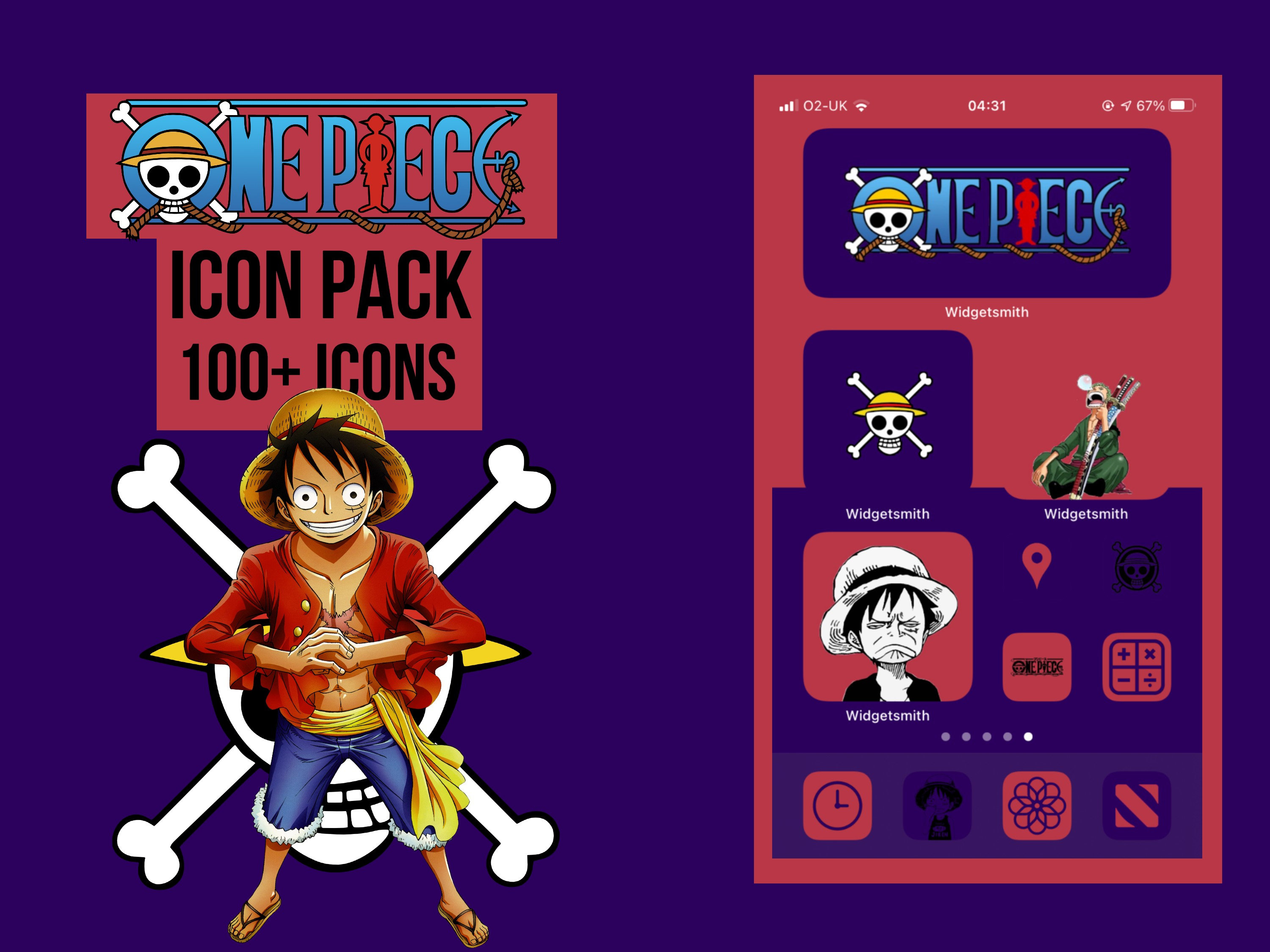 Ios14 One Piece Anime App Icons Cute Anime Icons Cute Anime Etsy