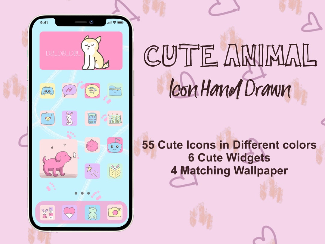 Cute Animals App Icon Set, Ios 14 Hand Drawn Cat-themed Icons, Cartoony ...