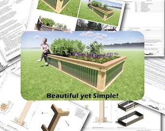 Metal Planter Plans / PDF Plans / Raised Bed / Corrugated Metal Planter / DIY Planter / Garden Bed Plans / Large