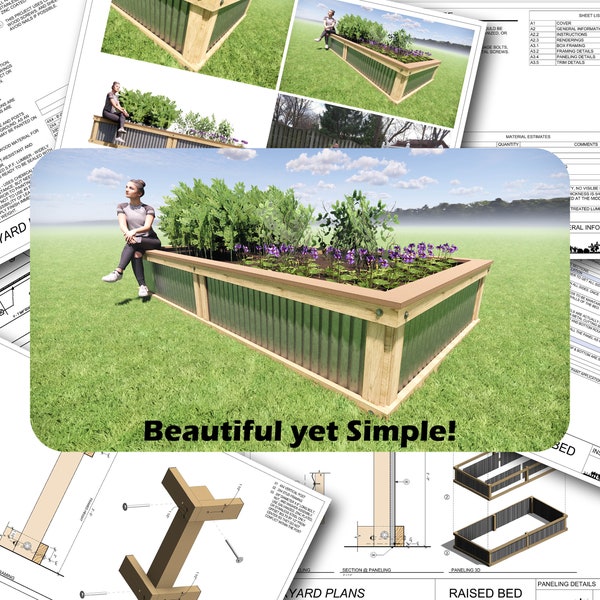 Metal Planter Plans / PDF Plans / Raised Bed / Corrugated Metal Planter / DIY Planter / Garden Bed Plans / Large