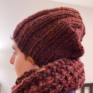 RIBBED BEANIE | Unisex | Chunky Knit | Super Bulky Yarn | Ribbed Slouchy Hat
