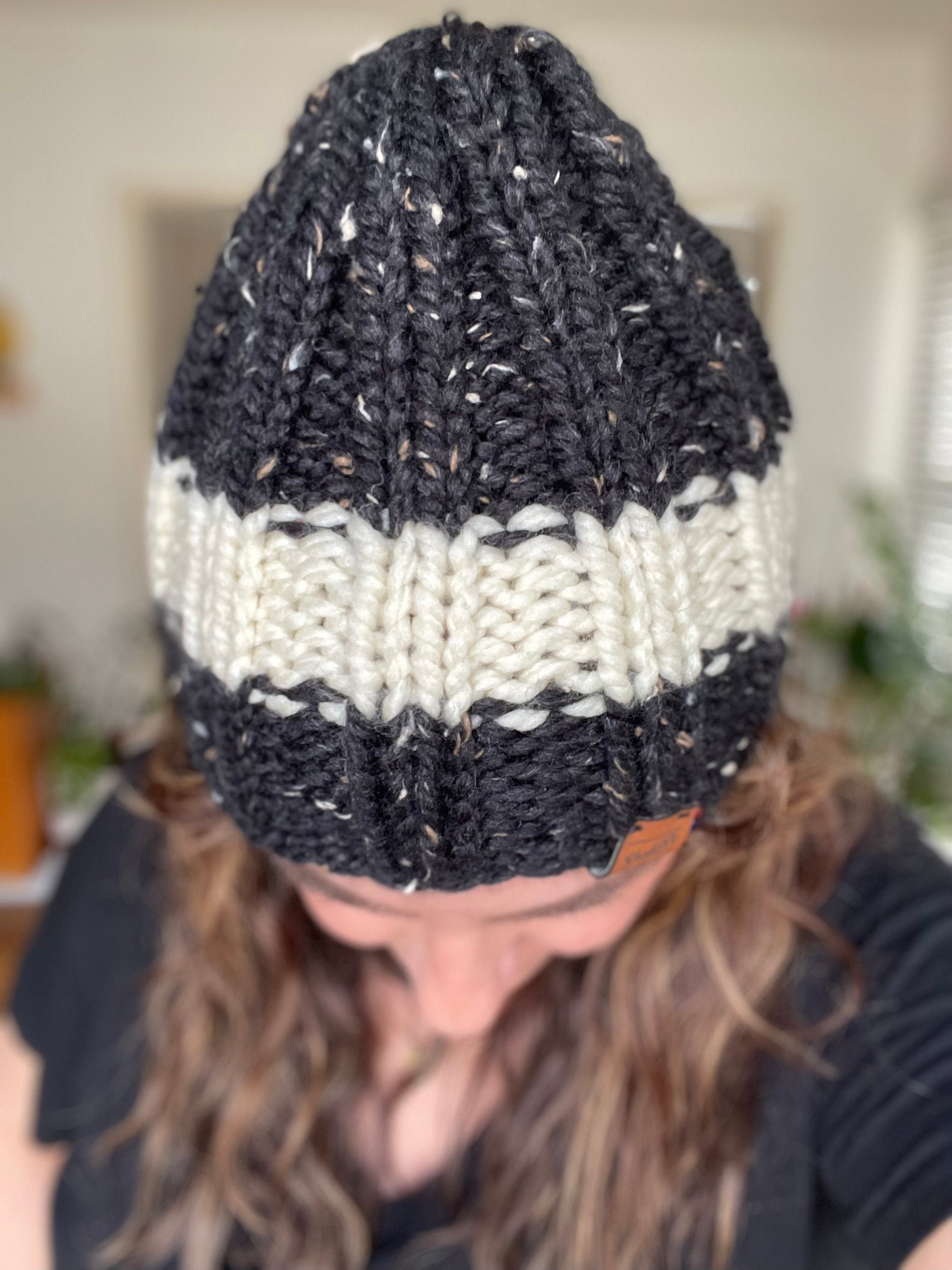 Handmade Chunky Knit Varsity Stripe Beanie | NWT STRIPED RIBBED BEANIE | Unisex | Chunky Knit | Super Bulky  main image 3