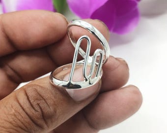 Sterling Silver Finger Splint Ring: EDS Ehlers Danlos Swan Neck Support