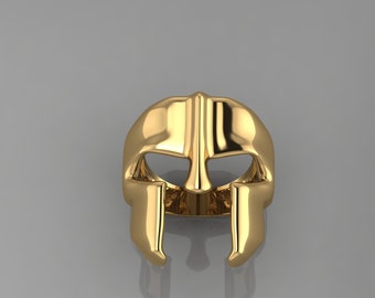 Bague casque spartiate, bague guerrier en laiton, bijoux gladiateur grec ancien, bague tendance pour homme, bijoux symbole de courage,