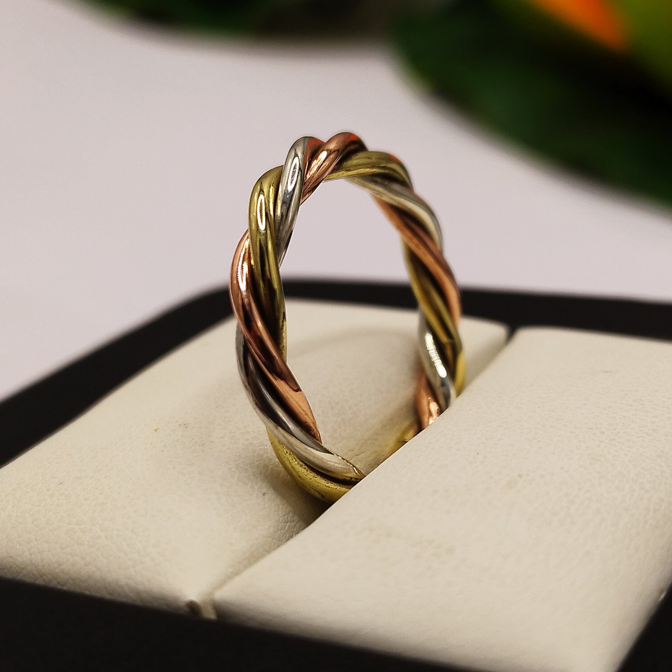 3 Metal Ring, Silver/copper/brass Ring, 3 Metal Jewelry, Stackable Ring,  Healing Ring, Twist Band Ring, Multi-metal Jewelry, Handmade Ring - Etsy