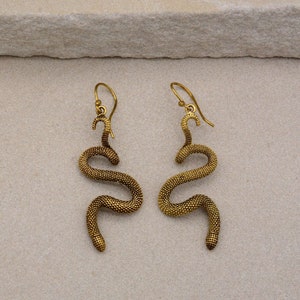 Snake Earrings, 925 Sterling silver earrings, Gothic Jewelry, Hughie Hoop Earrings, Serpent jewelry, Snake Jewelry gift, Snake hoop earrings