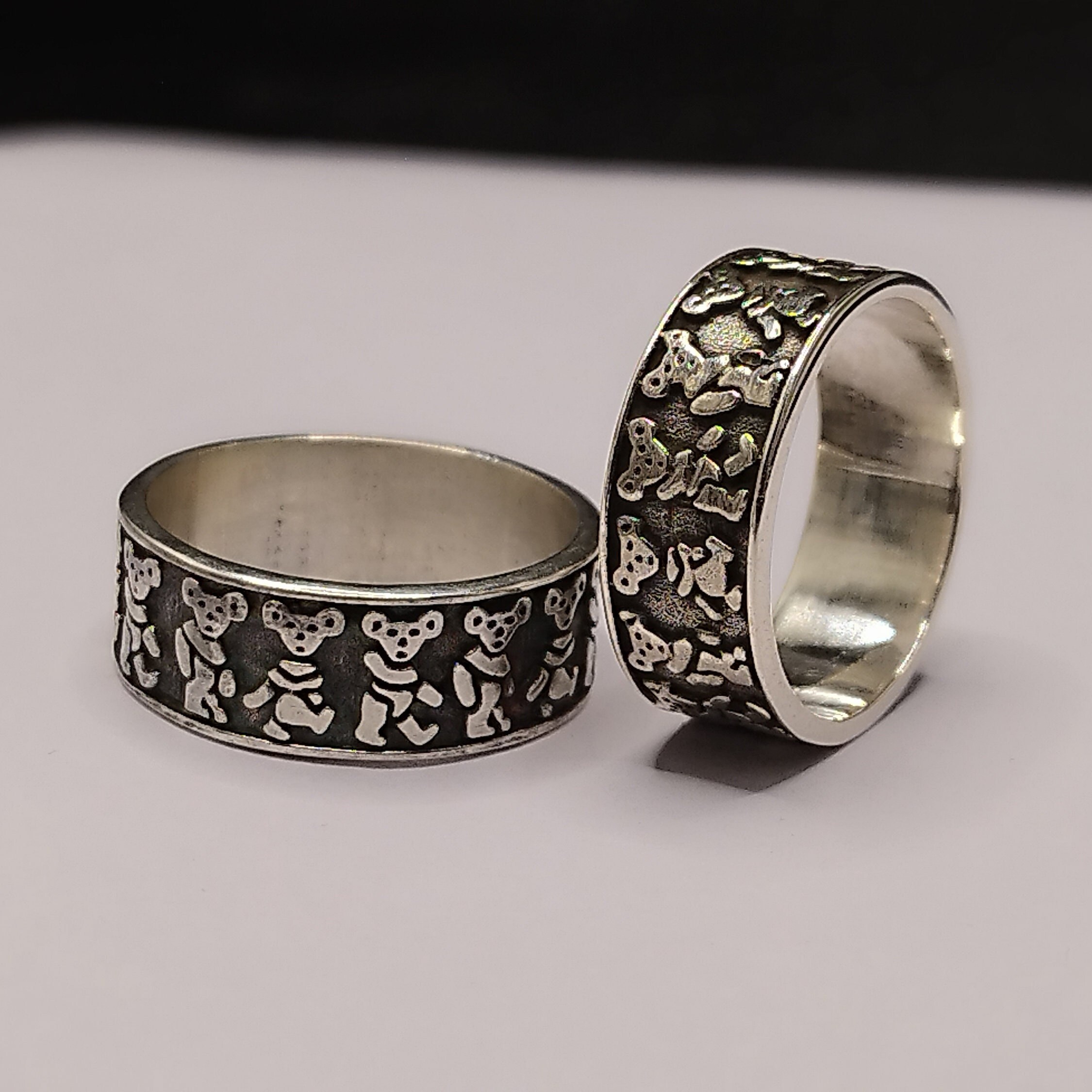 Handmade Grateful Dead Dancing Bear Ring • Sterling Silver or