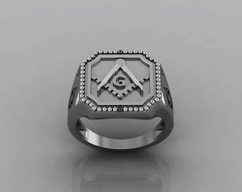 Freimaurer Silber Siegelring: Freimaurer Schmuck