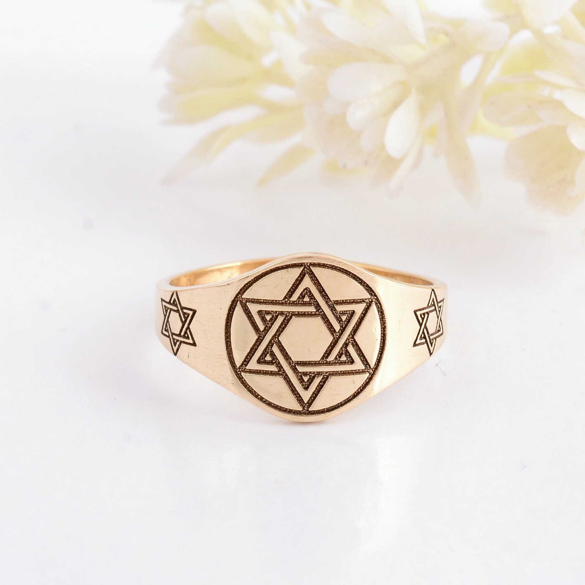 Bague étoile De David En Argent Sterling - Breloque Potelée, Bande Plate, Neuf Avec étiquettes