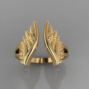 Sterling Silver Angel Wings Ring: Adjustable Feather Ring
