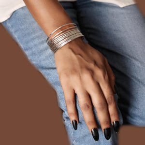 Handcrafted Textured Cuff Bracelet, Wide & Bold Statement Bangle,  Adjustable Tribal Jewelry,  Gift for Her, Hammered German silver bangle