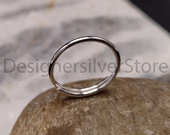 18k Gold Plated Sterling Silver Stacking Ring: Thin Minimalist Band