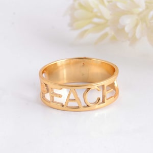 Sterling Silver &quot;PEACE&quot; Ring