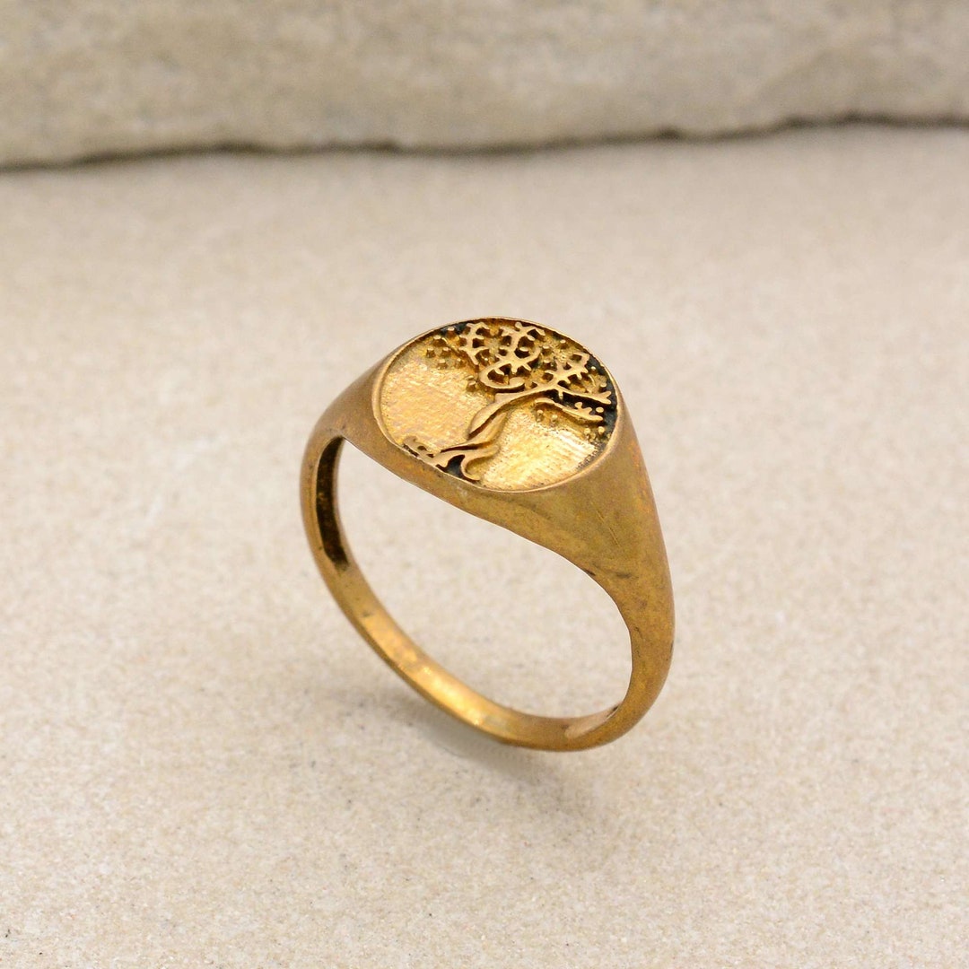 Tree of Life Ring, Engraved Tree Ring in Sterling Silver, Bridesmaid ...