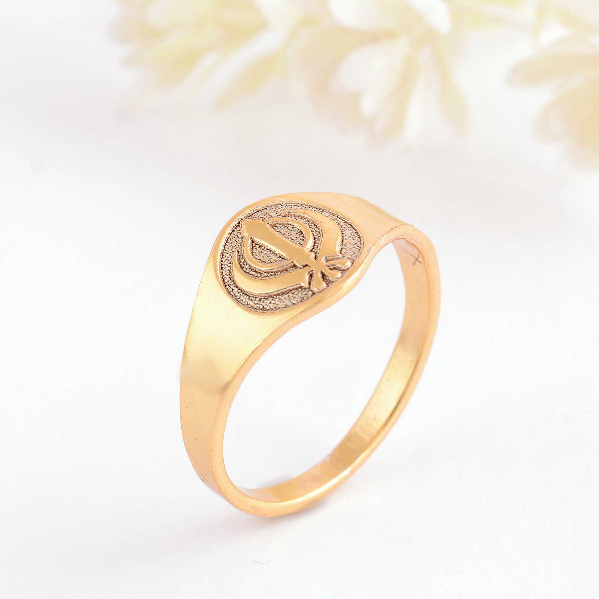 Sikh Rings Stone Handmade Sikh Khanda Signet Ring: Sterling Silver & Brass - Etsy