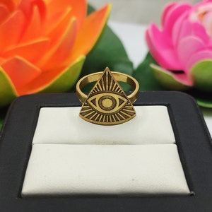 Evil Eye Ring, Sterling Silver, All Seeing Omniscient Eye Jewelry, Eye of God, Tarot Ring, Eye of Providence, Magic Witch Amulet Protection