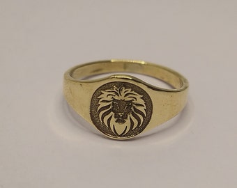 Lion Leo Astrology Ring, Sterling Silver Zodiac Signet Ring, Zodiac Ring, Astrology Ring, Personalized Ring, Constellation Ring, Zodiac Gift