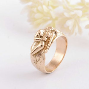 Lovers Couple Ring For Man Sterling Human Body Ring Handmade Romantic Signet Ring 925k Silver Pinky Band Ring Unique Hugging Valentine Ring