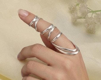 Stecca per dita a collo di cigno regolabile in argento sterling per il sollievo dall'ipermobilità e dall'artrite, stecca in argento tedesco