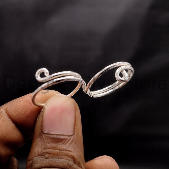 Buddy Splint Ring Two Finger Buddy Ring Sterling Silver Etsy