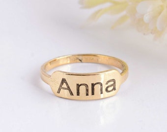 Custom Name Ring: Engraved 925 Sterling Silver Wedding Band
