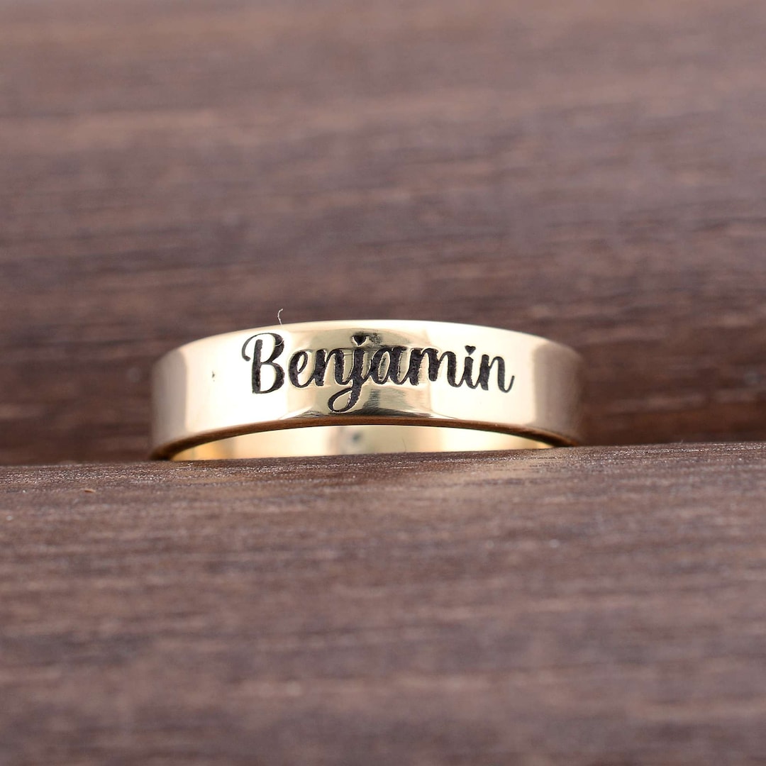 Custom Name Ring: Sterling Silver Engraved Band, Personalized Jewelry ...