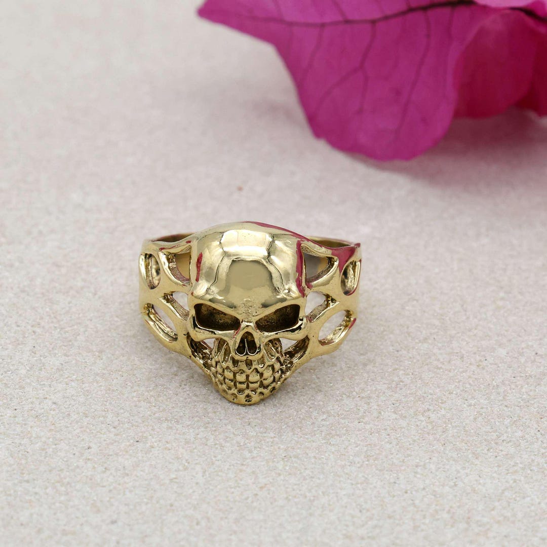 Skull Ring, Sterling Silver Chunky Skull Ring, Sterling Silver Skull ...