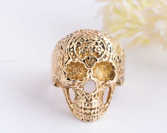 Sterling Silver Skull Ring: Biker Jewelry, Occult Band