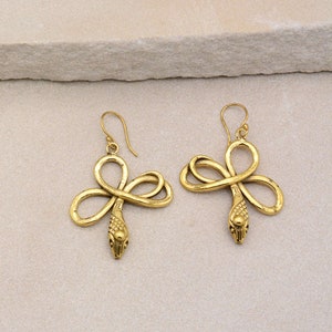 Sterling Silver Snake Huggie Earrings: Serpent Knot Jewelry
