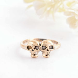Sterling Silver Skull Ring for Men and Women, Skull Jewelry, Biker Ring, Silver Band, Men&#39;s Silver Ring, Occult Jewelry, Women&#39;s Skull Rings