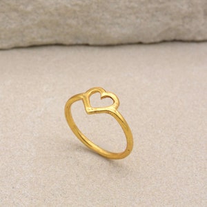 Open heart ring, 925 Sterling Silver, Open Heart Ring, Cute Heart Ring, Simple Heart Ring, Fancy Heart Rings,Love heart ring, Gift for her