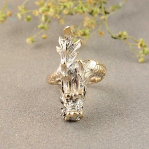 Vintage dragon rings silver, 925 silver ring, Small dark Dragon Ring, Vintage Silver Dragon Carved surface Opening Ring, Animal lover gifts