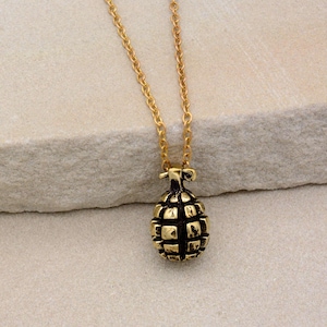 Bomb Pendant, Grenade Necklace, Hand Grenade Pendant, Army Pendant, Military Pendant, Gift For Boyfriend, Dainty Pendant, Vintage Pendant