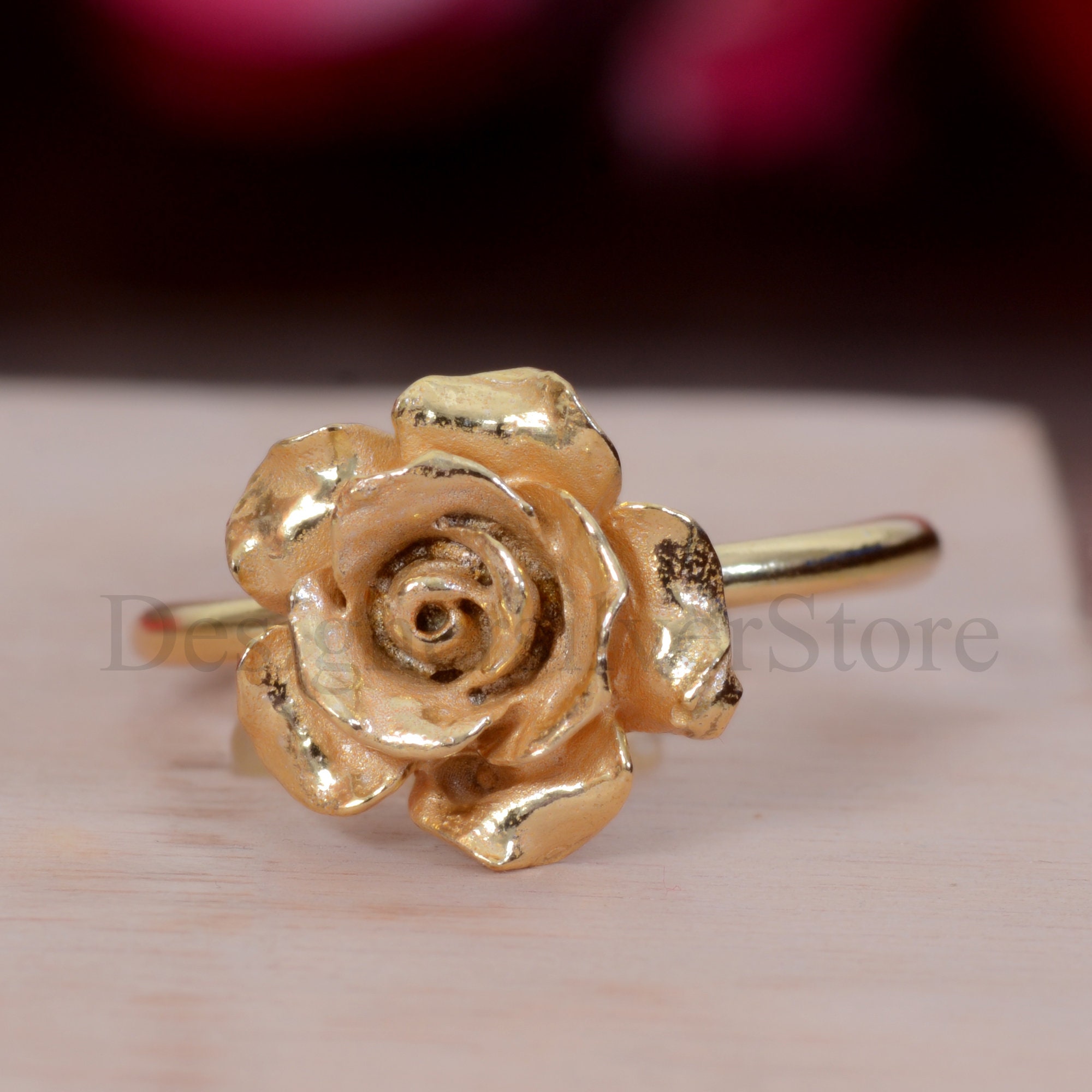 Automic Gold Rose Ring | Minimal Sustainable Fine Jewelry