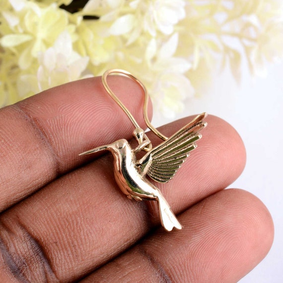 Orecchini Colibrì In Argento 925 Con Turchese - Gioiello Naturale Donna