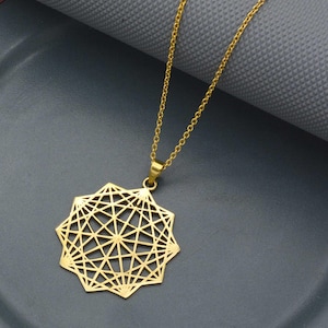 Metatron&#39;s Cube Necklace: Sterling Silver Sacred Geometry Pendant