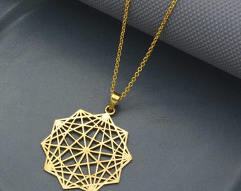 Naszyjnik z sześcianem Metatrona: srebrny wisiorek z motywem świętej geometrii
